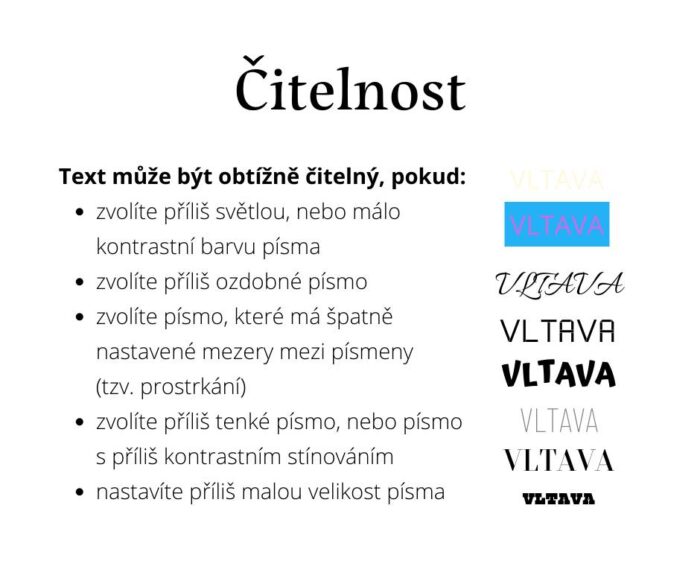 Obálka čitelnost