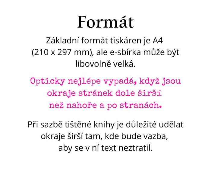 sazba formát